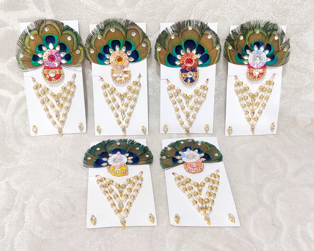 White & Golden Moti Mala Set