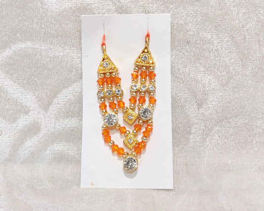 Moti Diamond Mala - Orange