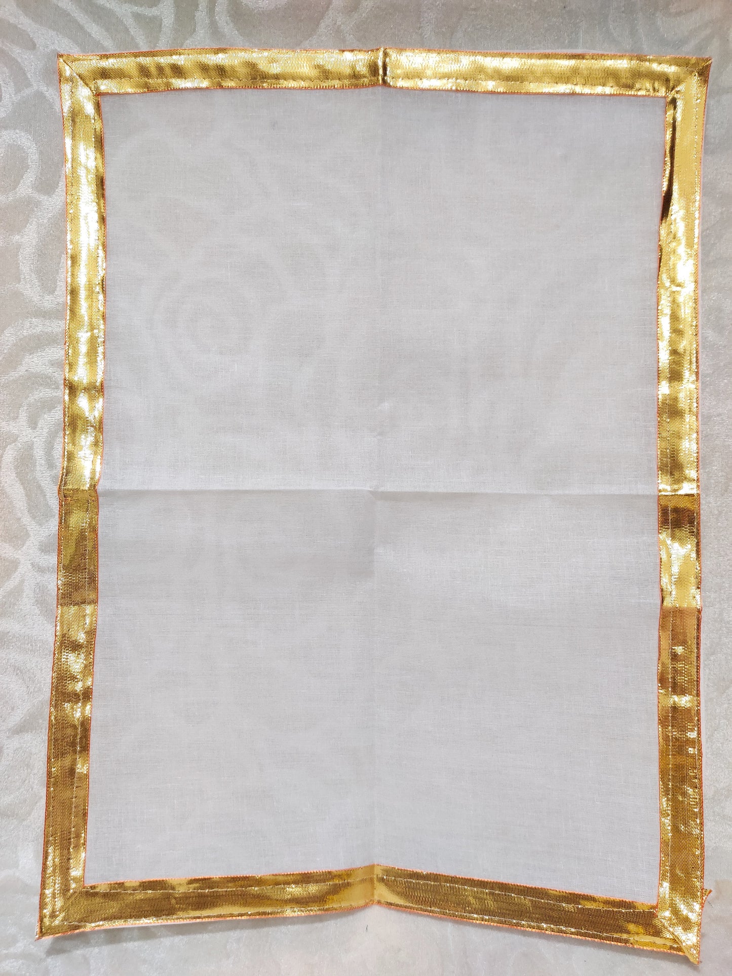 Plain Cotton Pichhawai 03 (Golden lace)