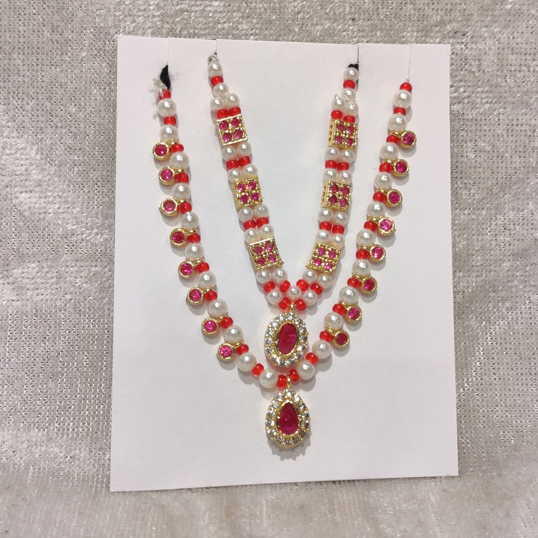 Coloured American Diamond Moti Malaji , Set of 2