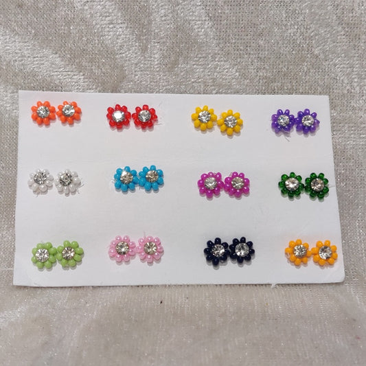 Coloured Moti Diamond  Kundal