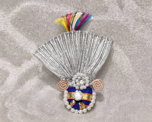 Heavy Silver Satin Moti Chandrika
