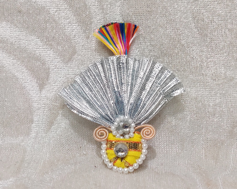 Heavy Silver Satin Moti Chandrika