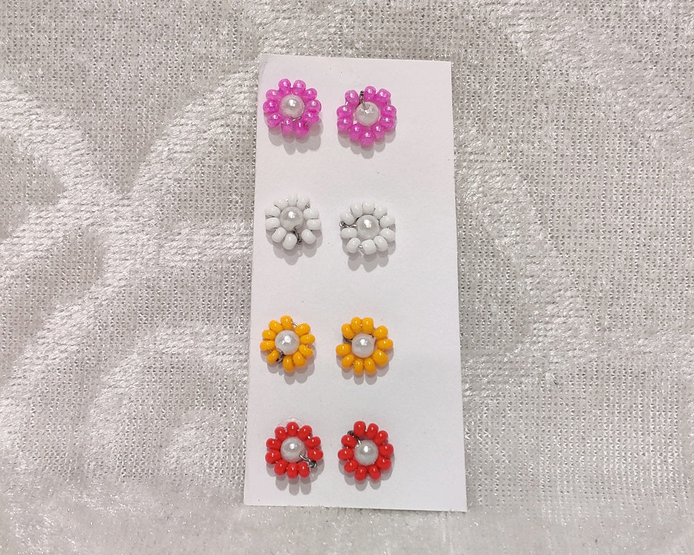 Coloured Moti Kundal, Set of 3