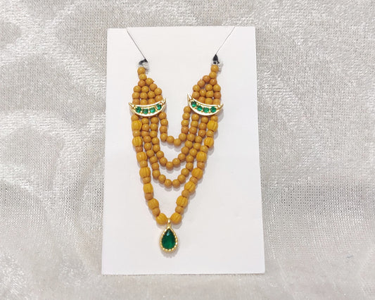 Semi Precious Chandan Ad Pendant Mala