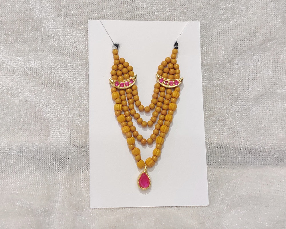 Semi Precious Chandan Ad Pendant Mala