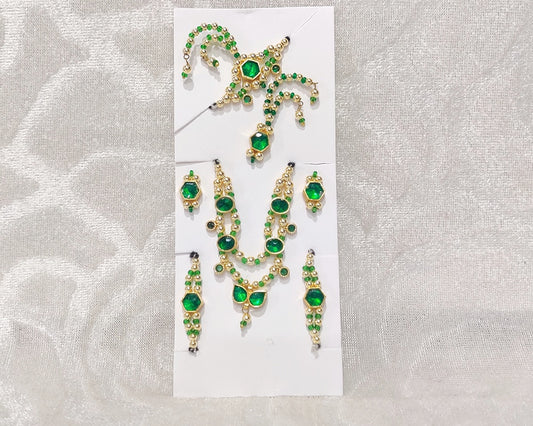 Semi-Precious Complete Golden Kundan Malaji Set (Copy)