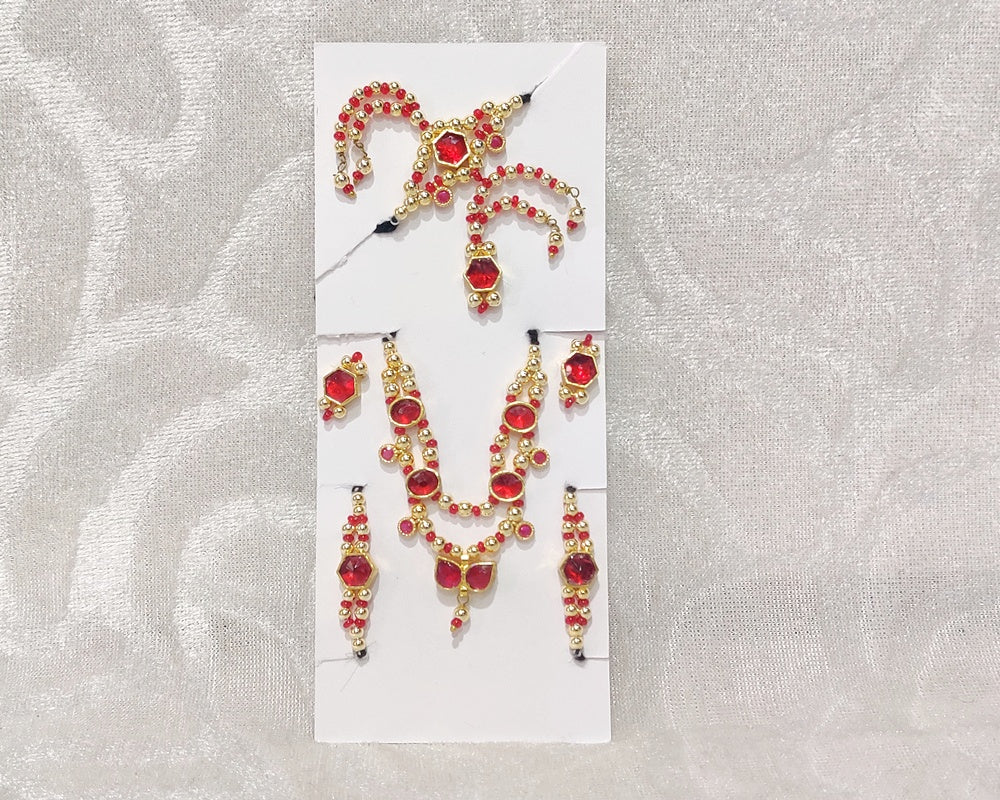 Semi-Precious Complete Golden Kundan Malaji Set (Copy)
