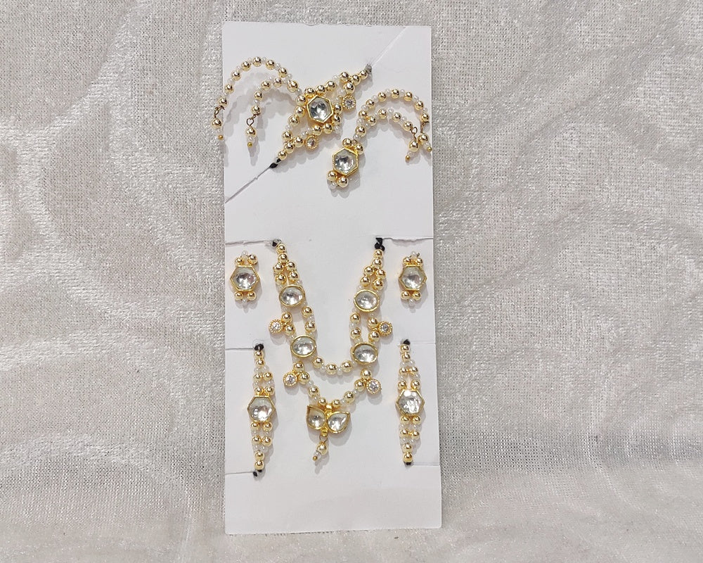 Semi-Precious Complete Golden Kundan Malaji Set (Copy)
