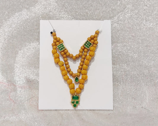 Semi Precious Chandan Ad Pendant Mala