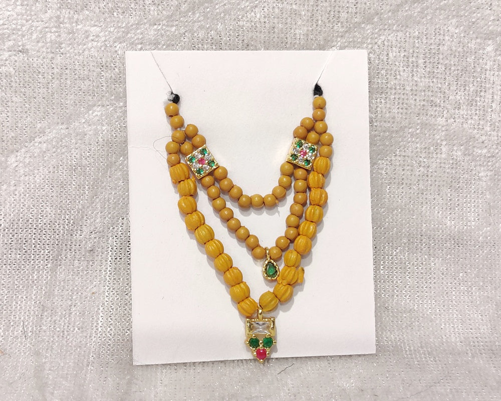 Semi Precious Chandan Ad Pendant Mala