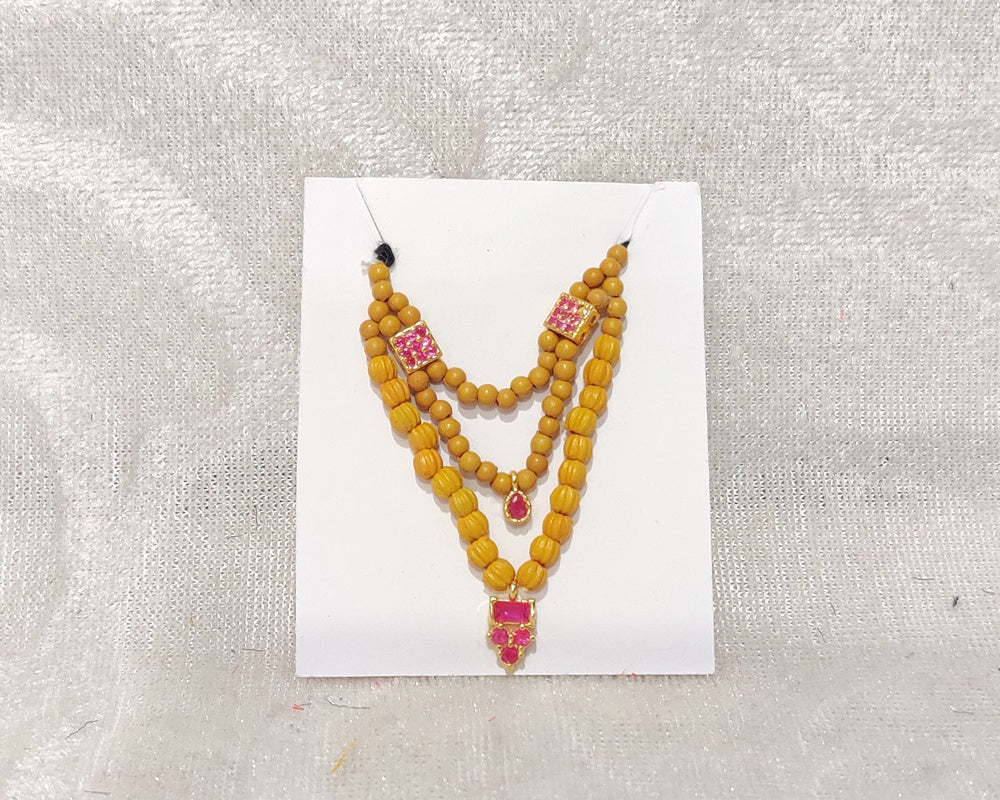 Semi Precious Chandan Ad Pendant Mala