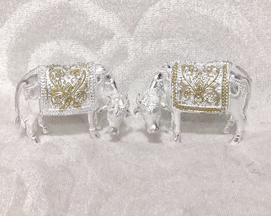 Silver Metal Cow