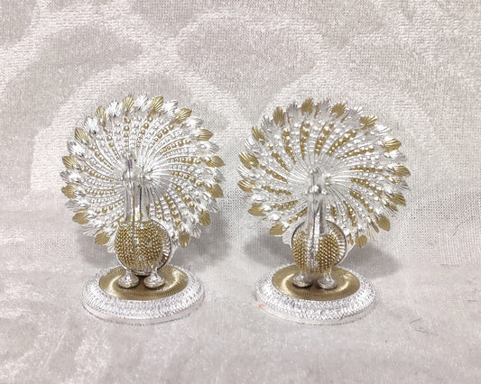 silver Metal Pecock