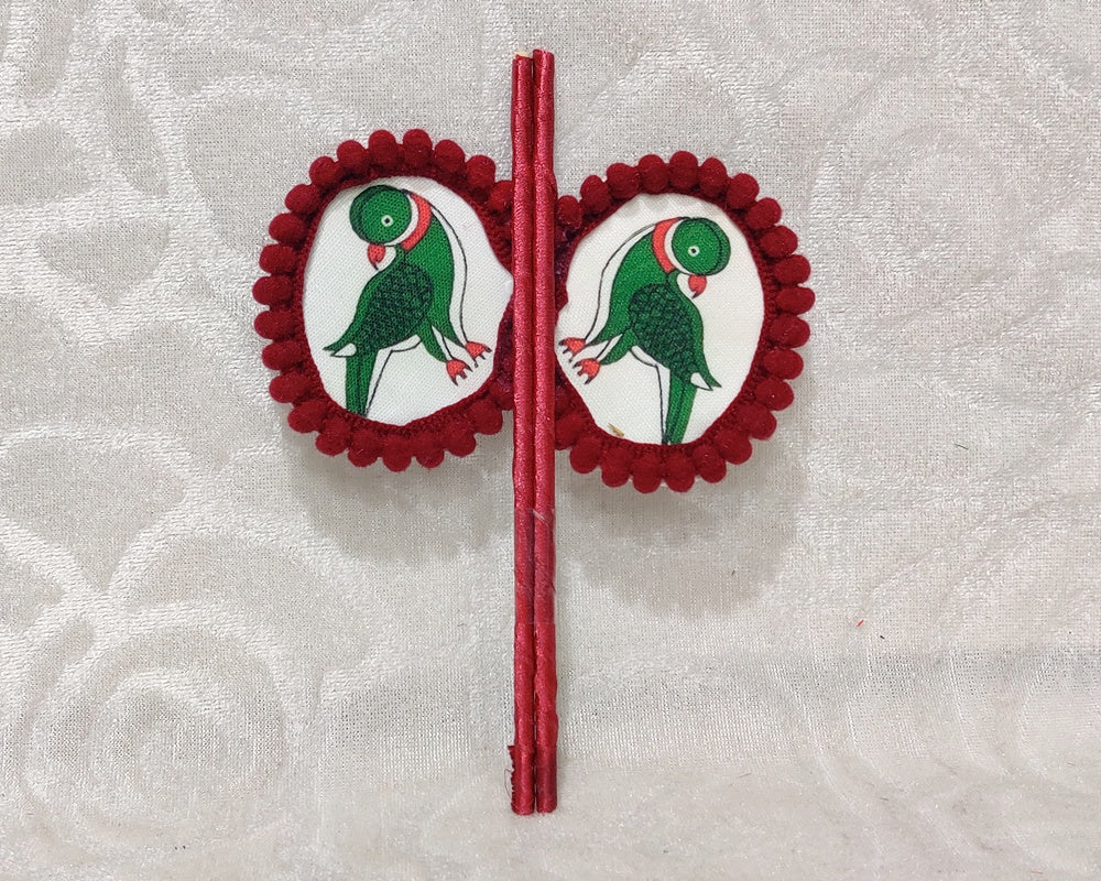 Designer Parrot Print Pankha