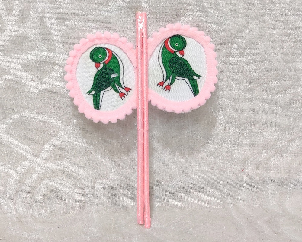 Designer Parrot Print Pankha