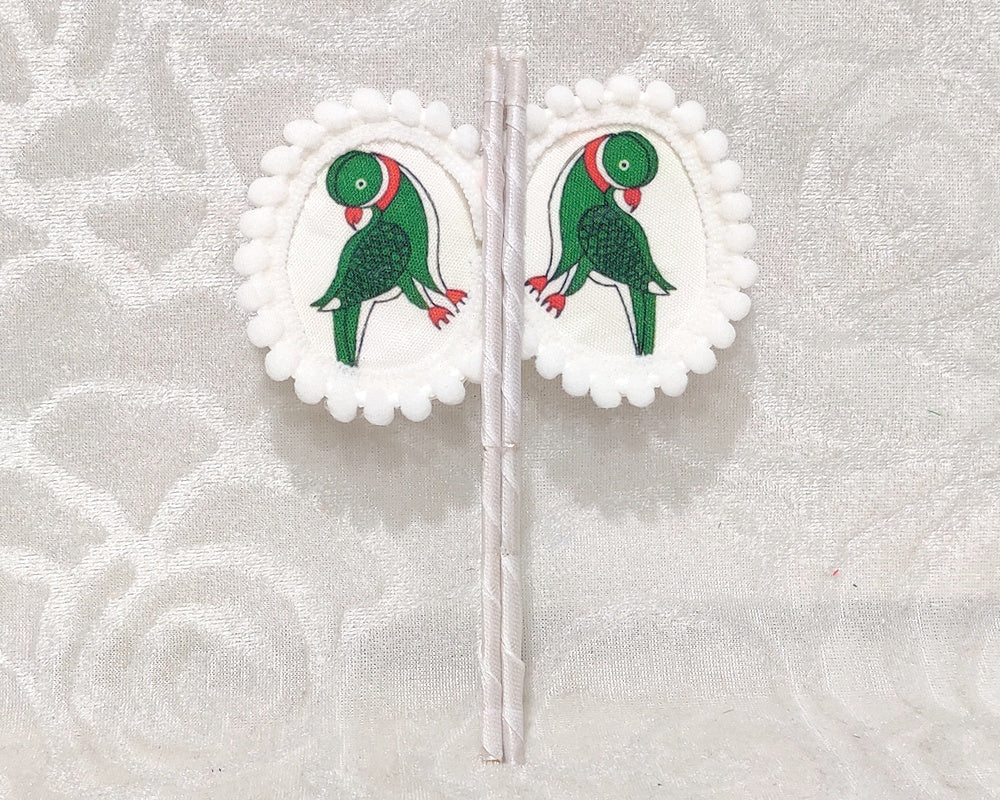 Designer Parrot Print Pankha