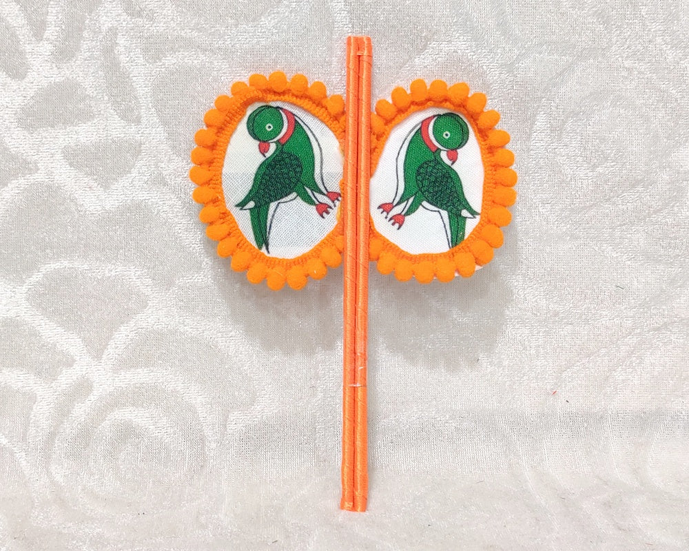 Designer Parrot Print Pankha