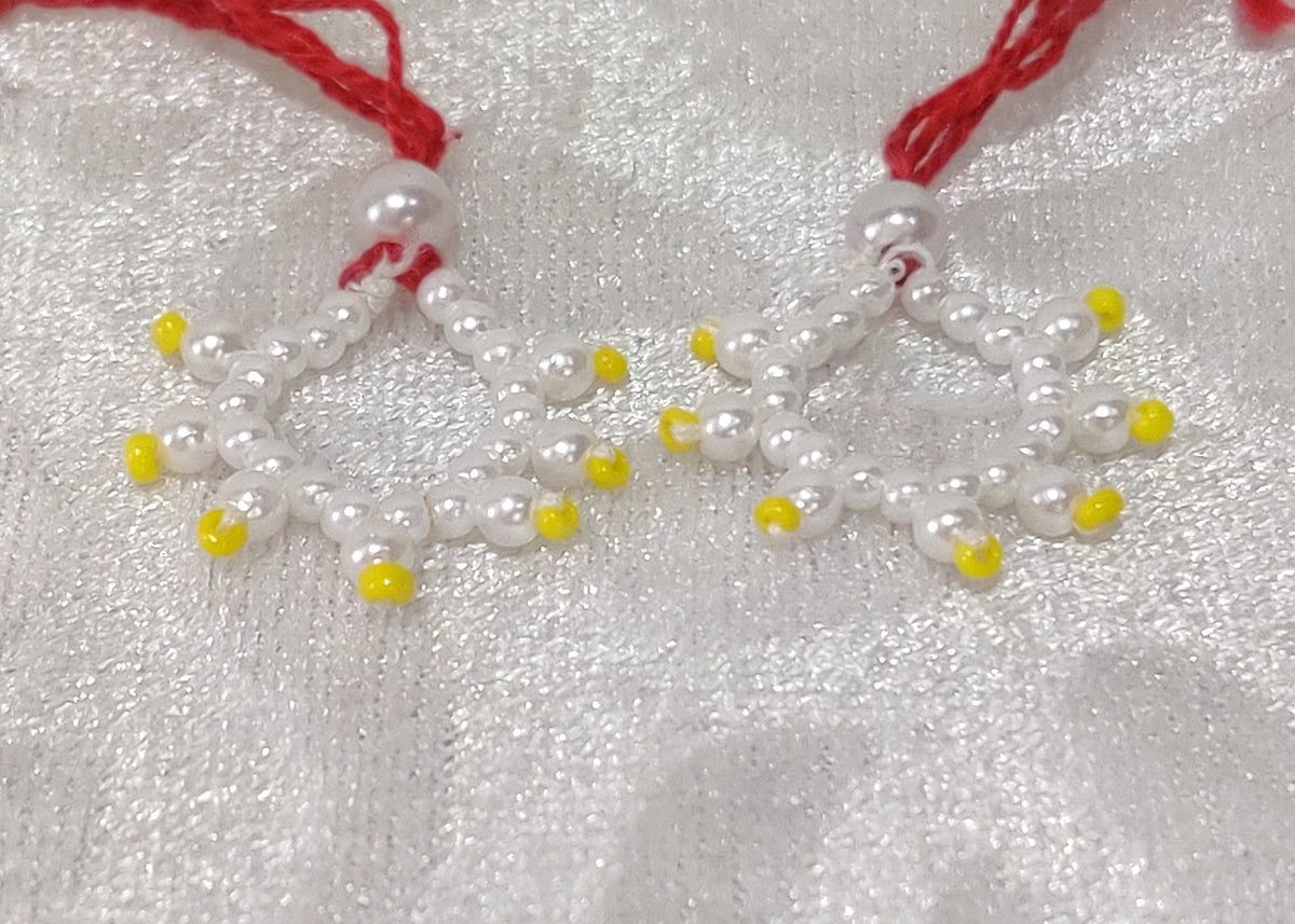 Medium Size White Moti Nupur for Lalan Swaroop