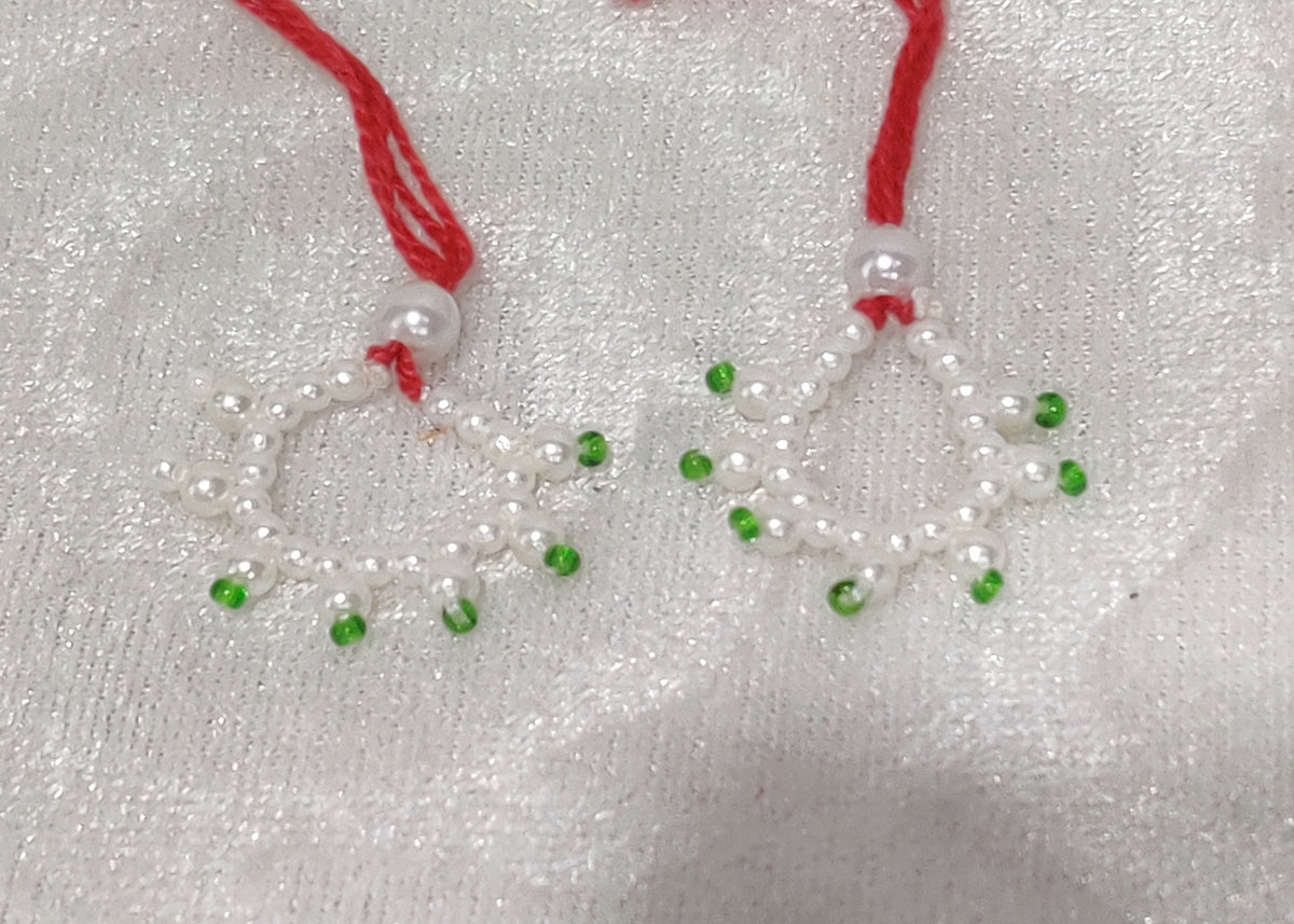 Medium Size White Moti Nupur for Lalan Swaroop