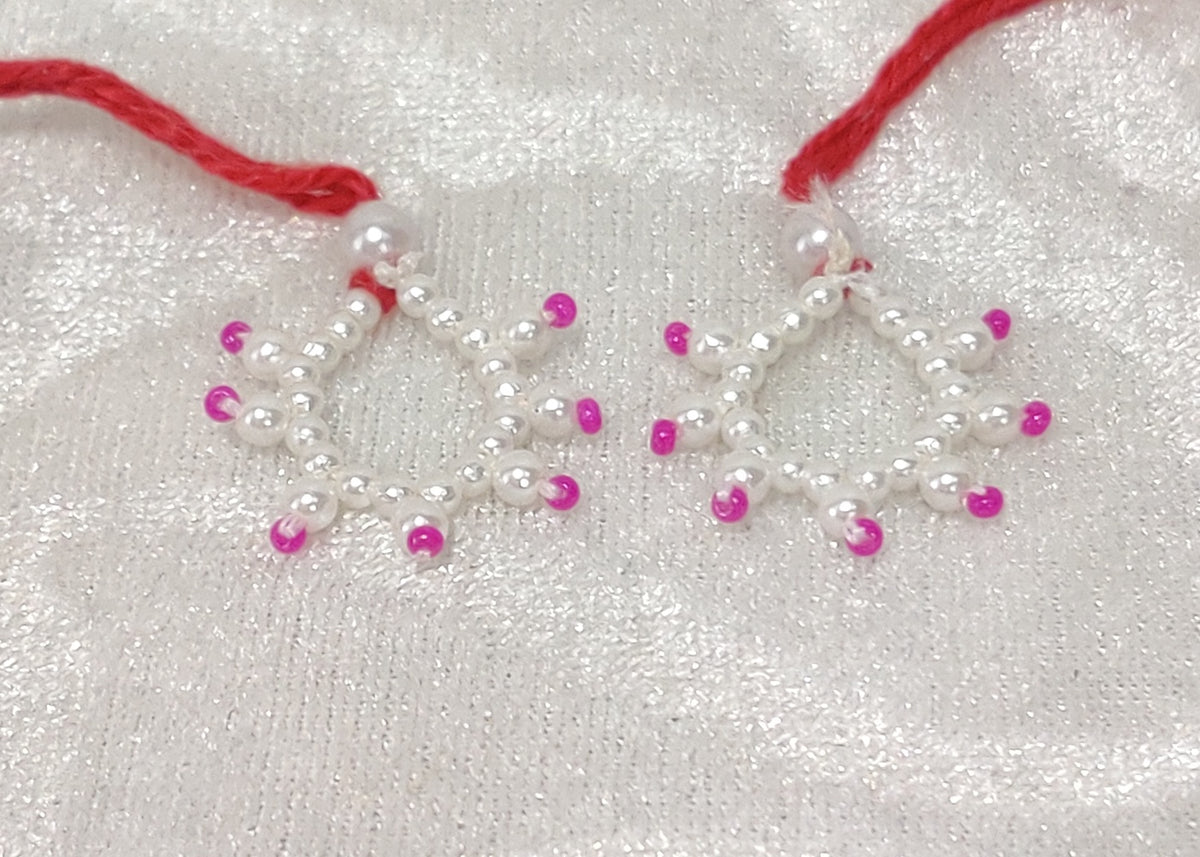 Medium Size White Moti Nupur for Lalan Swaroop