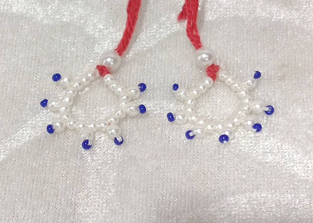 Medium Size White Moti Nupur for Lalan Swaroop