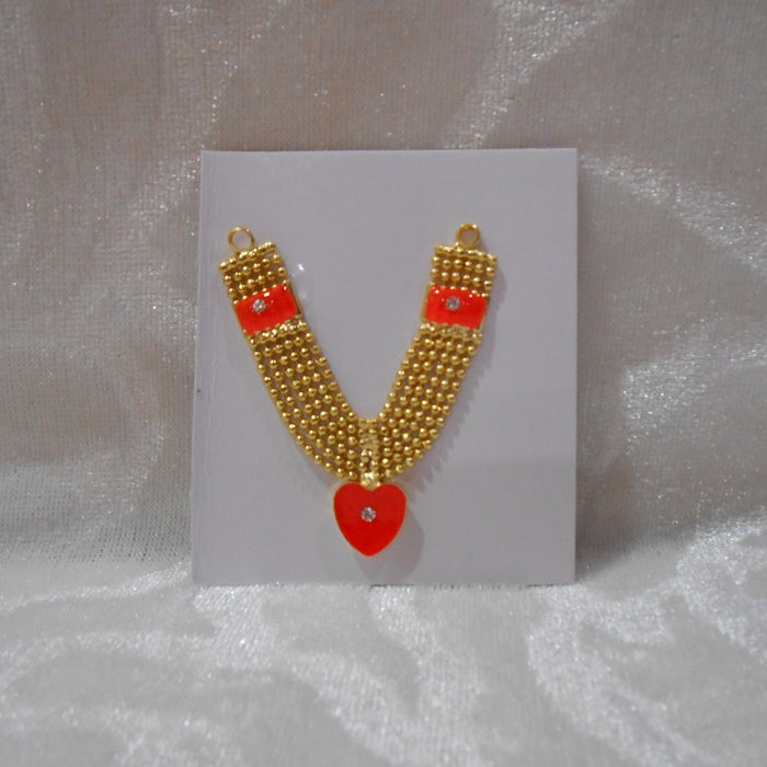 1 Step Mala / Small Size Meenakari Golden Mala